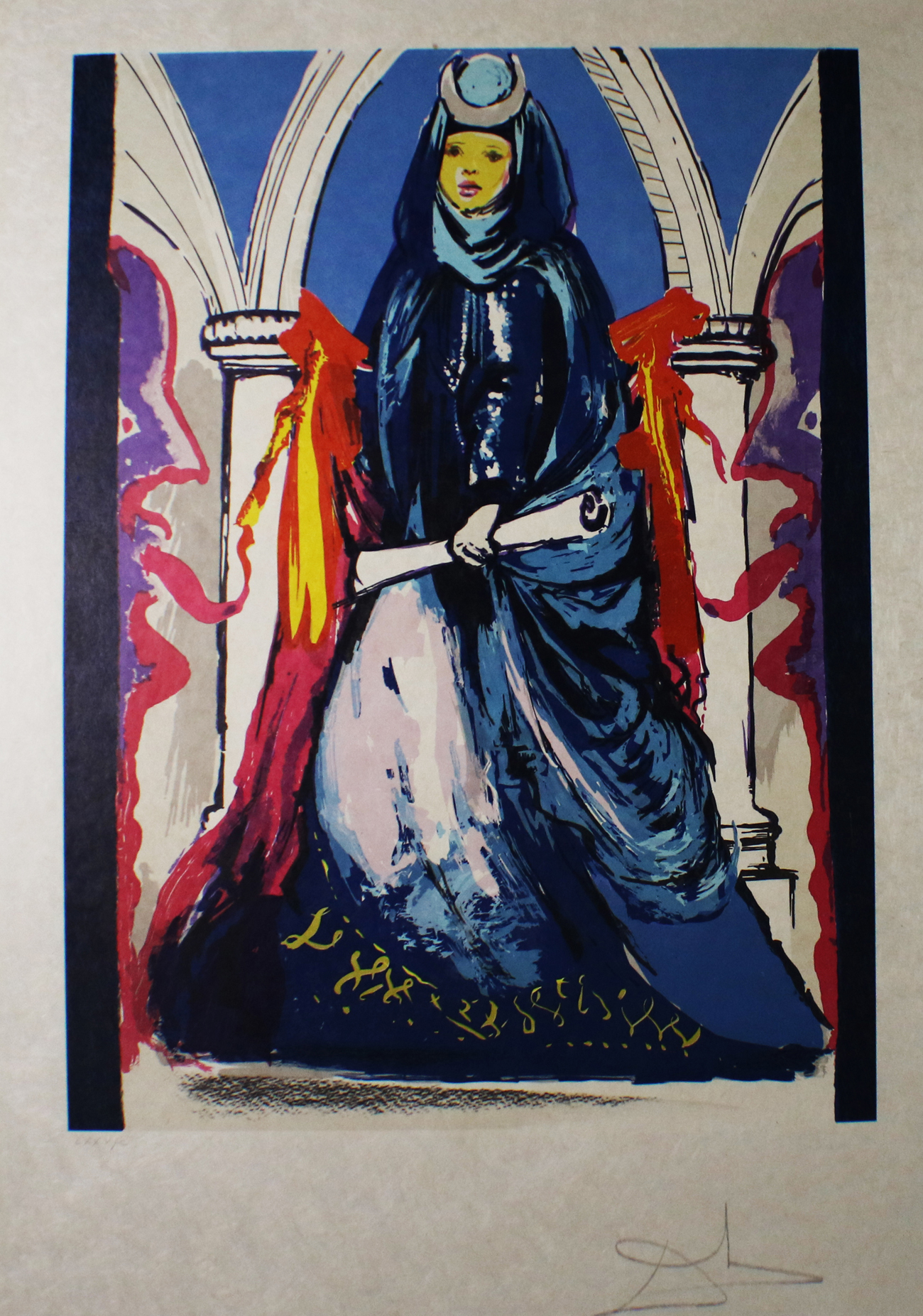 SALVADOR DALI、VIERGE EN GLOIRE、海外版超希少レゾネ Lady Blue - The high priestess- by Salvador Dali | Modernism